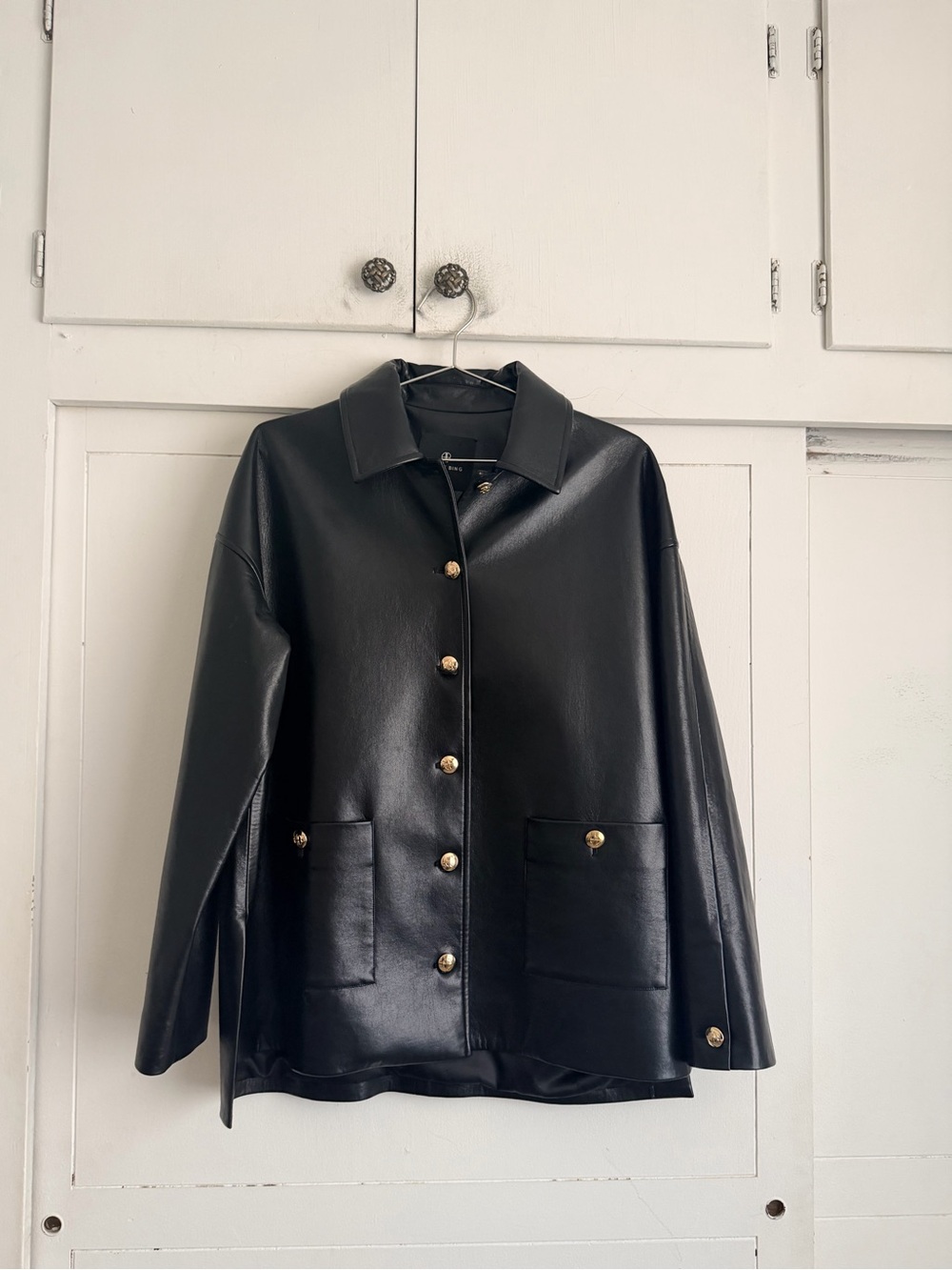Anine Bing Luca Jacket - Black Recycled Leather
